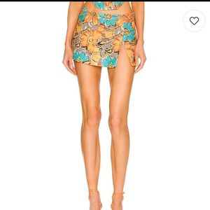 Micro Mini Skirt in Parisian Flower Orange